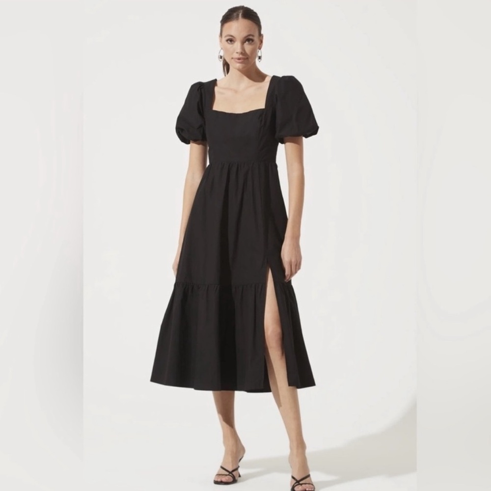 Astr The Label Black Midi Dress, Large